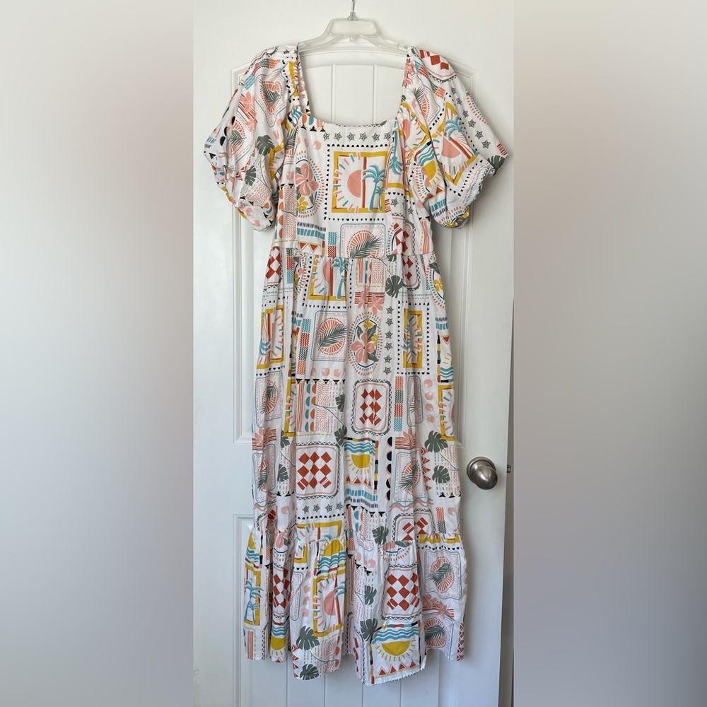 Lea Cotton Tropical Print Women’s Casual Dress
